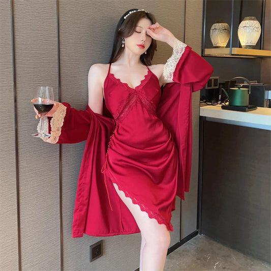 Burgundy 2PCS Pajamas Set